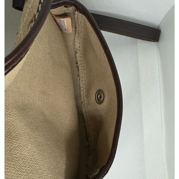 Dooney & Bourke Brown Leather Canvas Flap Wristlet Wallet Signature Logo - Picture 3 of 6